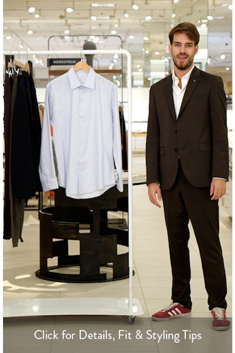 Trim Fit Stripe Premium Non Iron Cotton Button-Up Shirt video