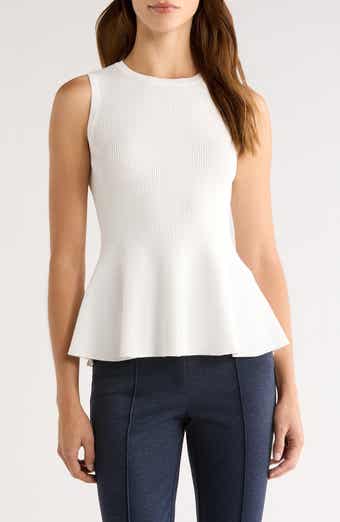 Sleeveless Peplum Rib Top