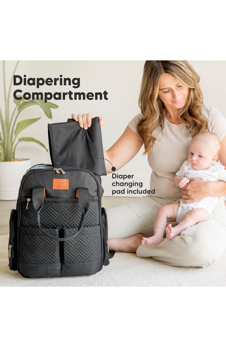 KeaBabies Bree Diaper Backpack, Alternate, color, Charcoal