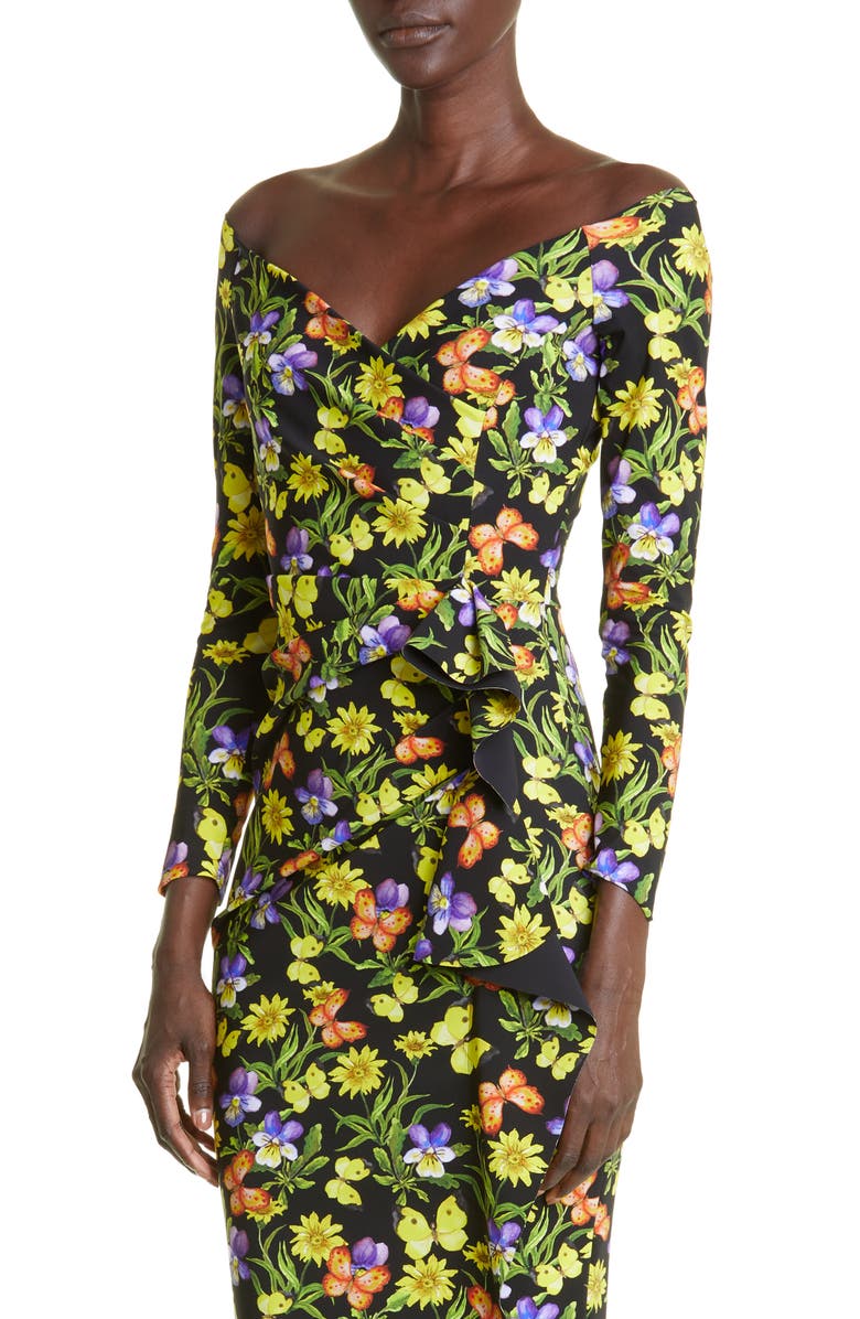 Chiara Boni La Petite Robe Silveria Floral Long Sleeve Dress, Alternate, color,
