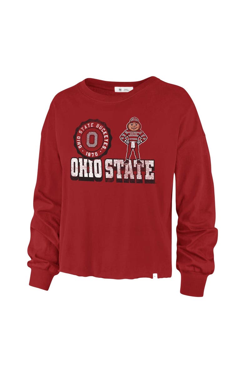 '47 Women's '47 Scarlet Ohio State Buckeyes Bottom Line Parkway Long Sleeve High Waist T-Shirt, Alternate, color, Scarlet