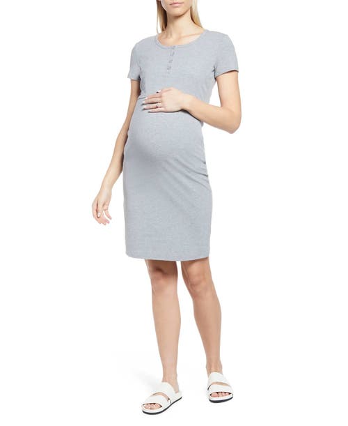Modern Eternity Maternity Juliet Nursing Dress In Gray