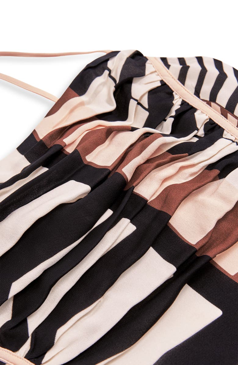 Reiss Georgie Stripe Midi Dress, Alternate, color, Black/ Brown