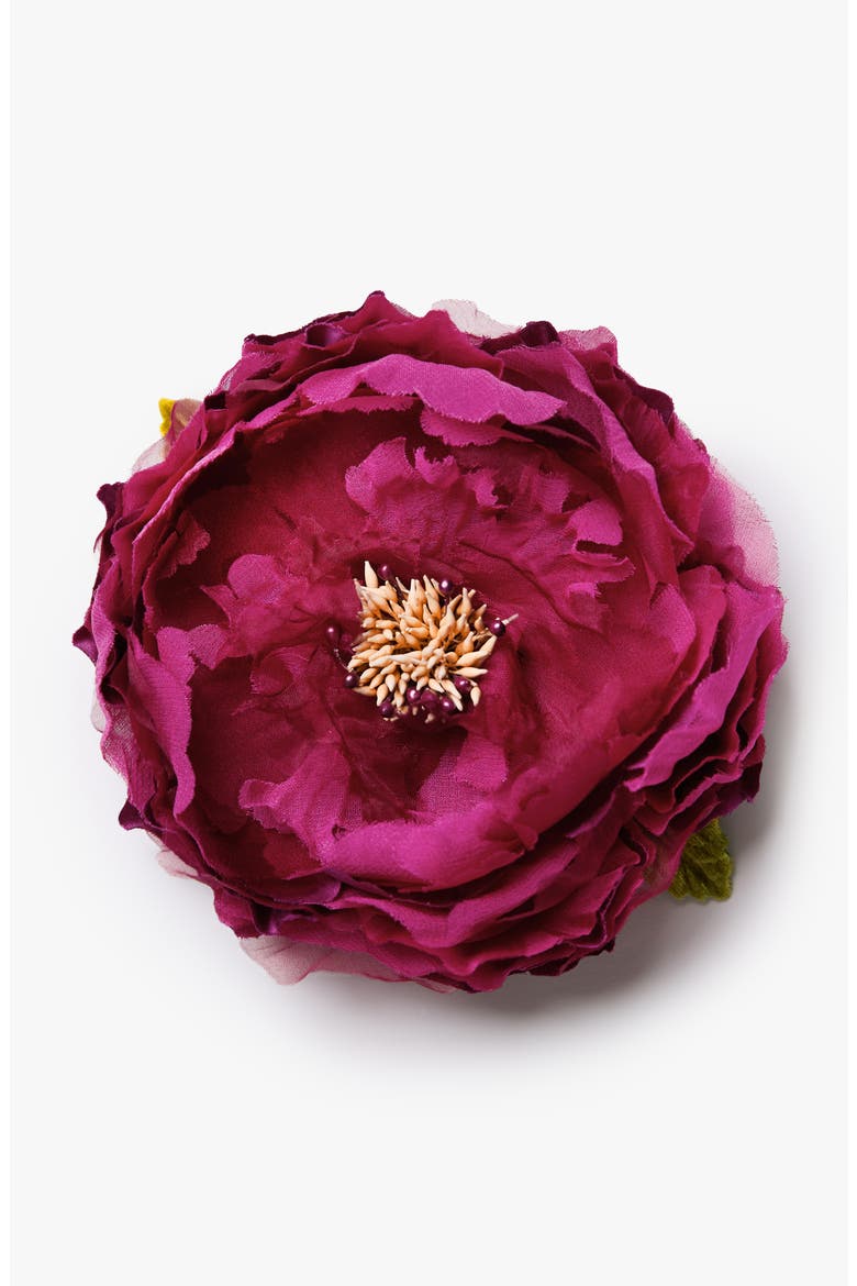 The Magenta Peony Floral Brooch, Main, color, Magenta