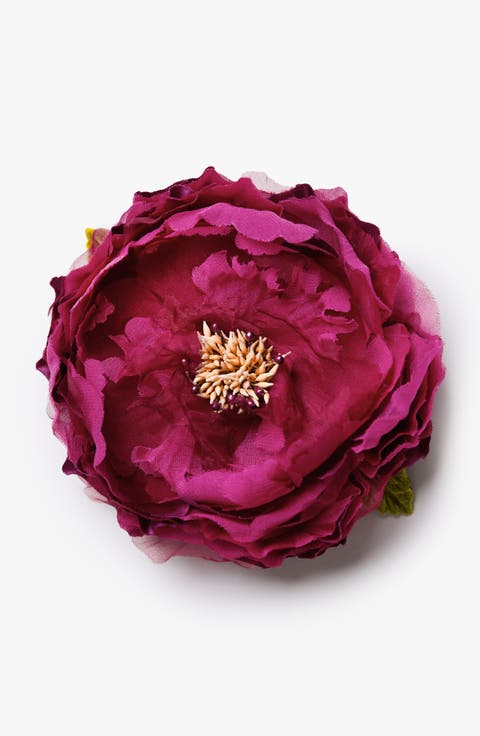 The Magenta Peony Floral Brooch