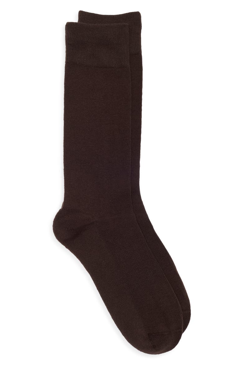 Cushion Foot Socks, Main, color, BROWN SEAL