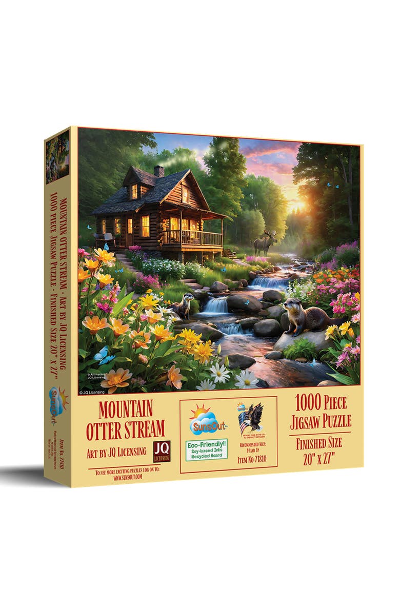 Sunsout Mountain Otter Stream 1000 piece Jigsaw Puzzle for Adults, Main, color, Multicolor