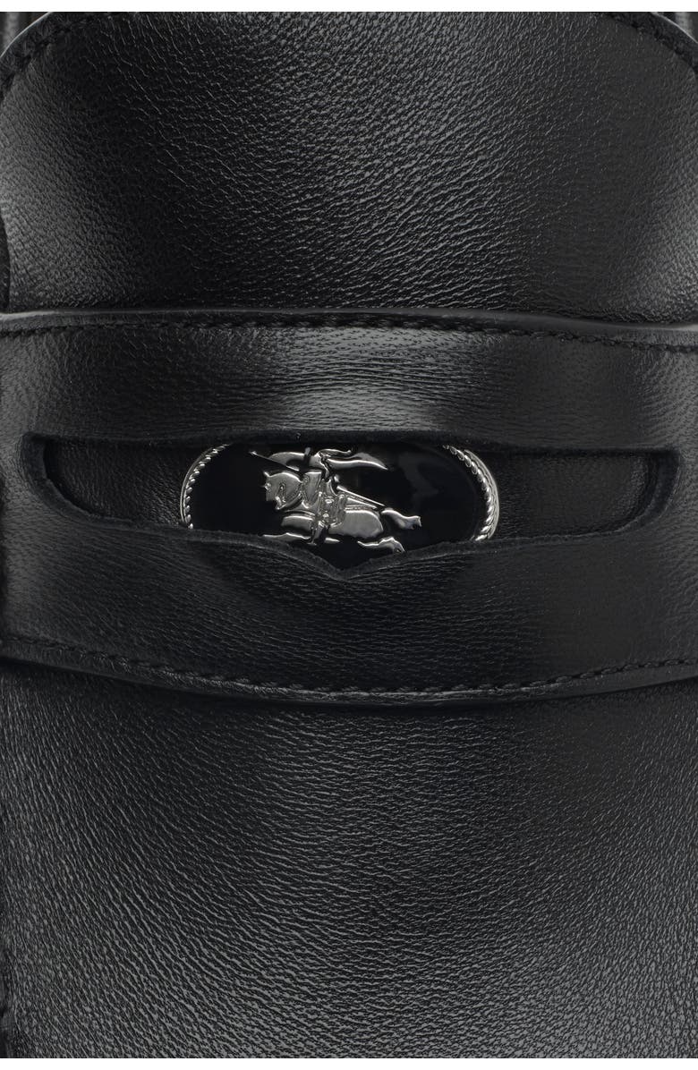 Burberry Leather Cadet Loafers, Alternate, color, Black