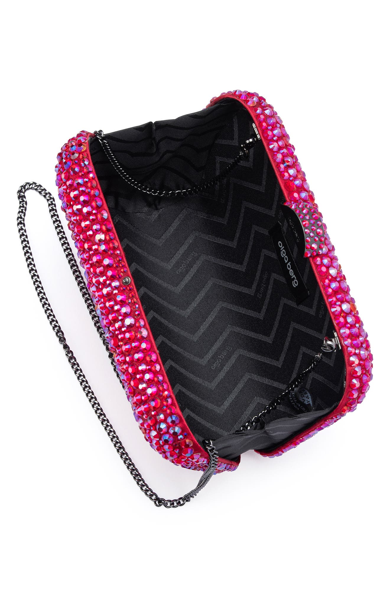Casey Hot Fix Crystal Clutch, Alternate, color, FUCHSIA