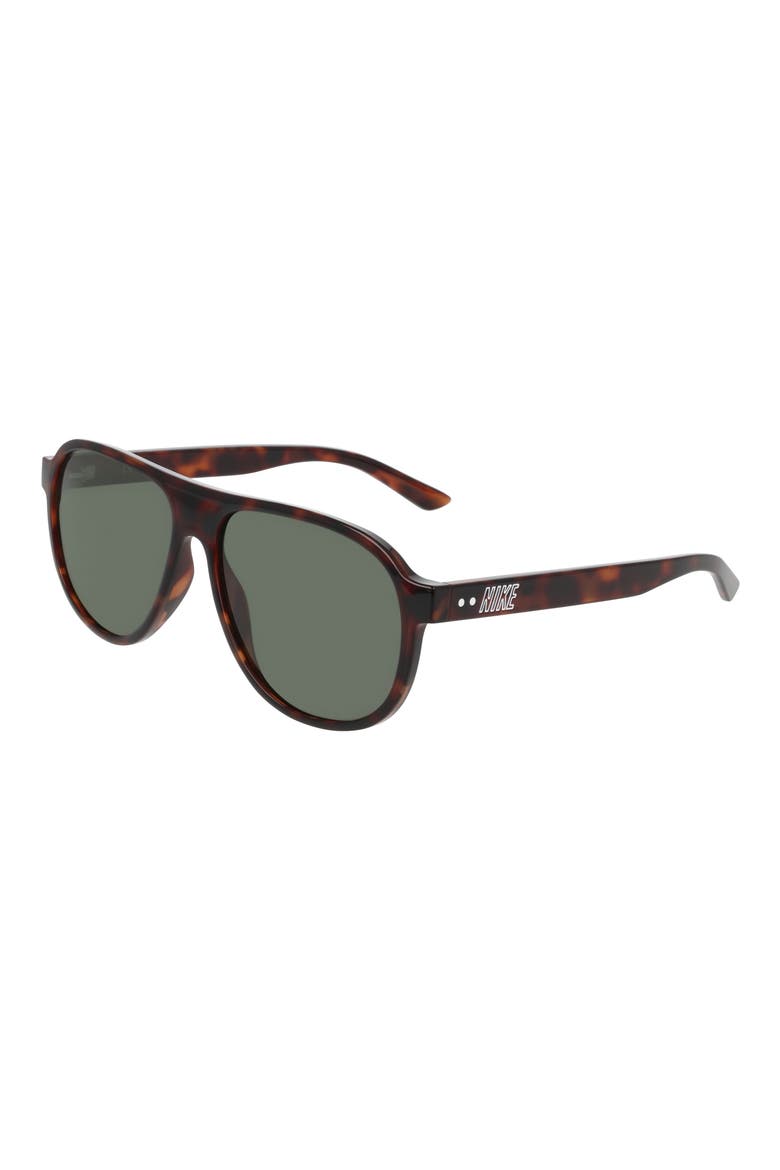 Vintage Icon 59mm Aviator Sunglasses, Alternate, color, TORTOISE / GREEN