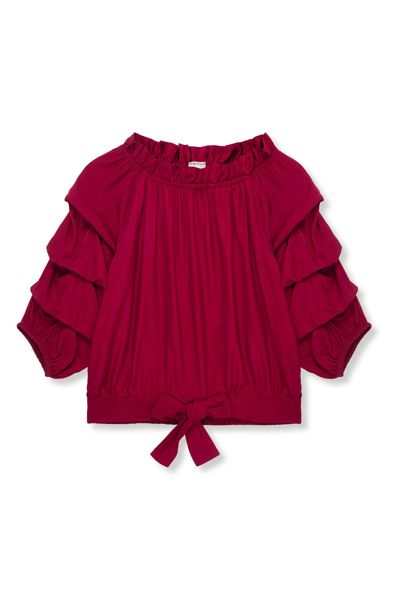 Habitual Girl Kids' Joyce Gathered Top in Burgundy 