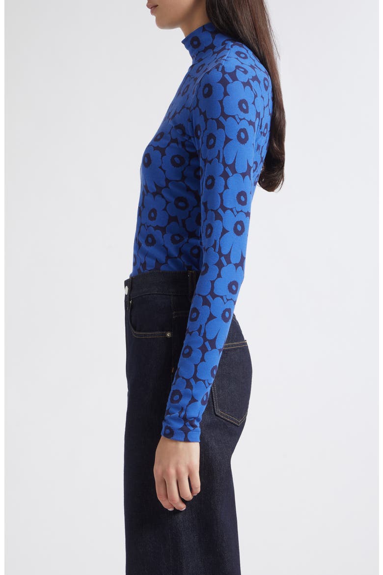 Unikko Turtleneck Top, Alternate, color, BLUE DARK BLUE