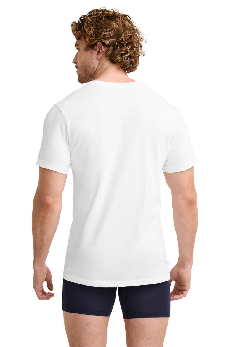 Mens 100% Cotton Classic V-Neck Undershirt - 6 Pack, Alternate, color, White