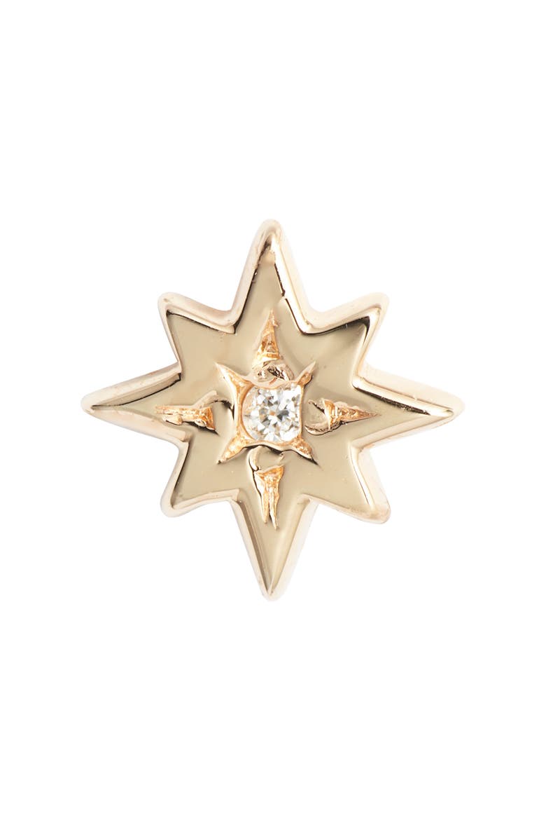 Jac & Jo Diamond Starburst Single Stud Earring, Alternate, color, GOLD