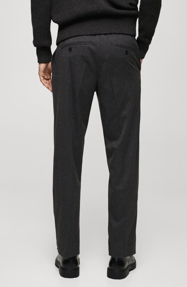 MANGO Pleated Regular Fit Flannel Pants, Alternate, color, 