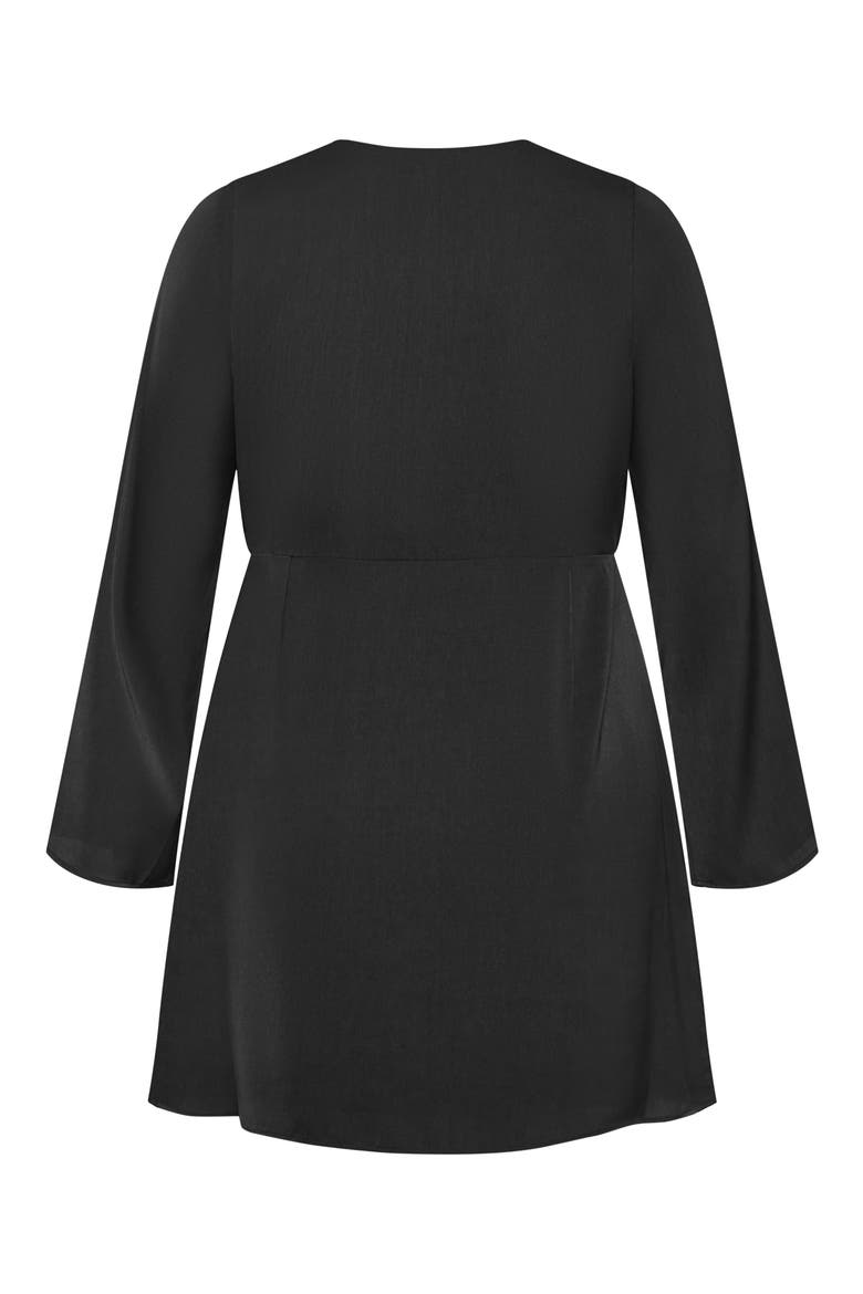 Veronika Long Sleeve Wrap Dress, Alternate, color, BLACK