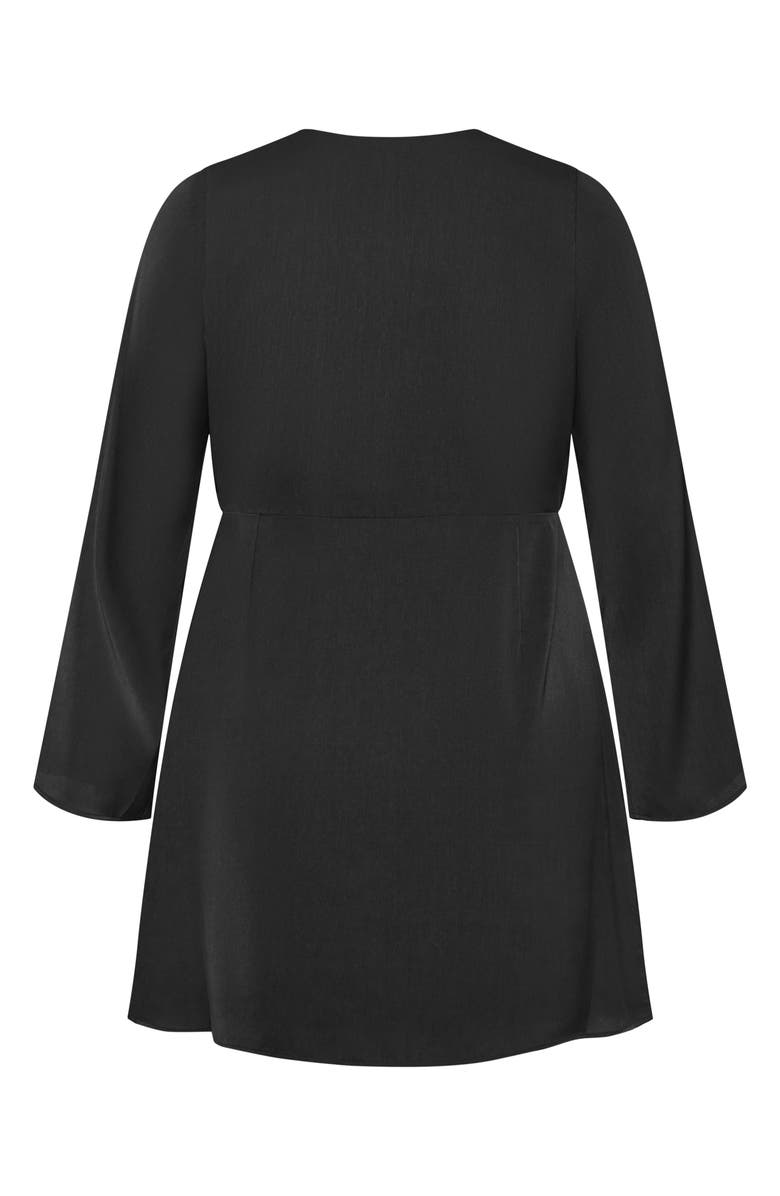 City Chic Veronika Long Sleeve Wrap Dress, Alternate, color, Black