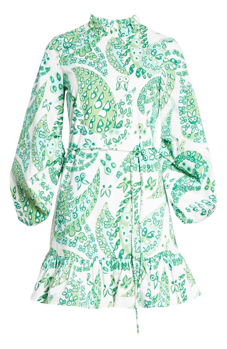 STAUD Carolina Butterfly Paisley Print Stretch Cotton Minidress, Alternate, color, 