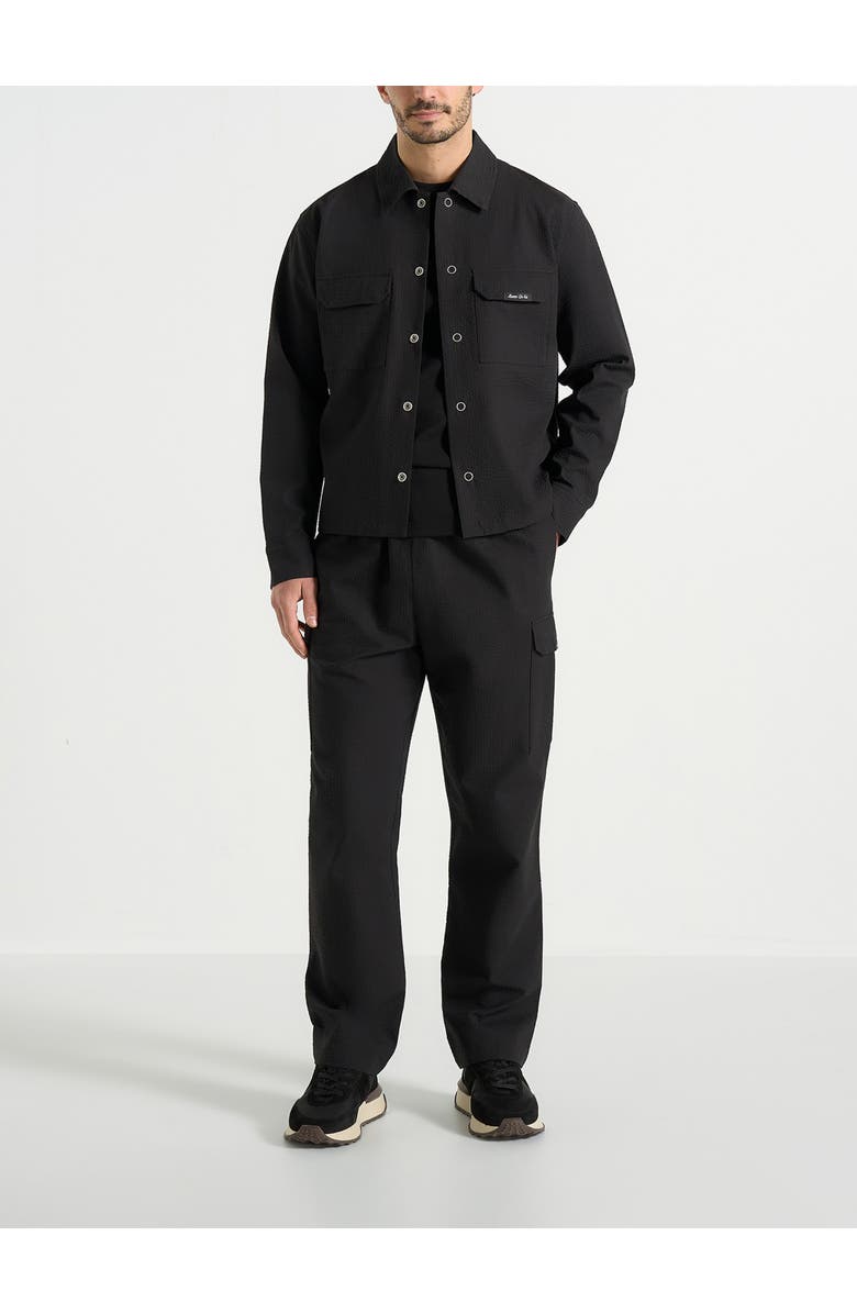 Manière De Voir Rayan Textured Cargo Trousers, Alternate, color, Black