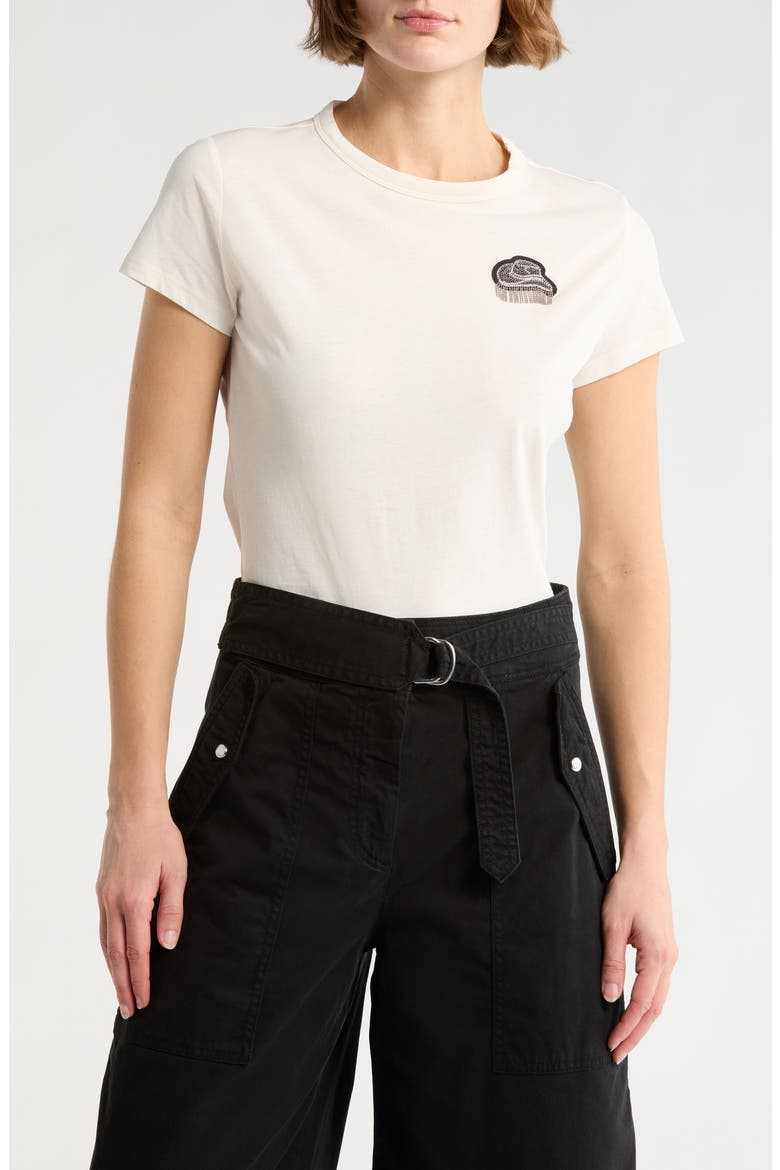 Rhinestone Embellished Short Sleeve T-Shirt, Main, color, OPEN WHT
