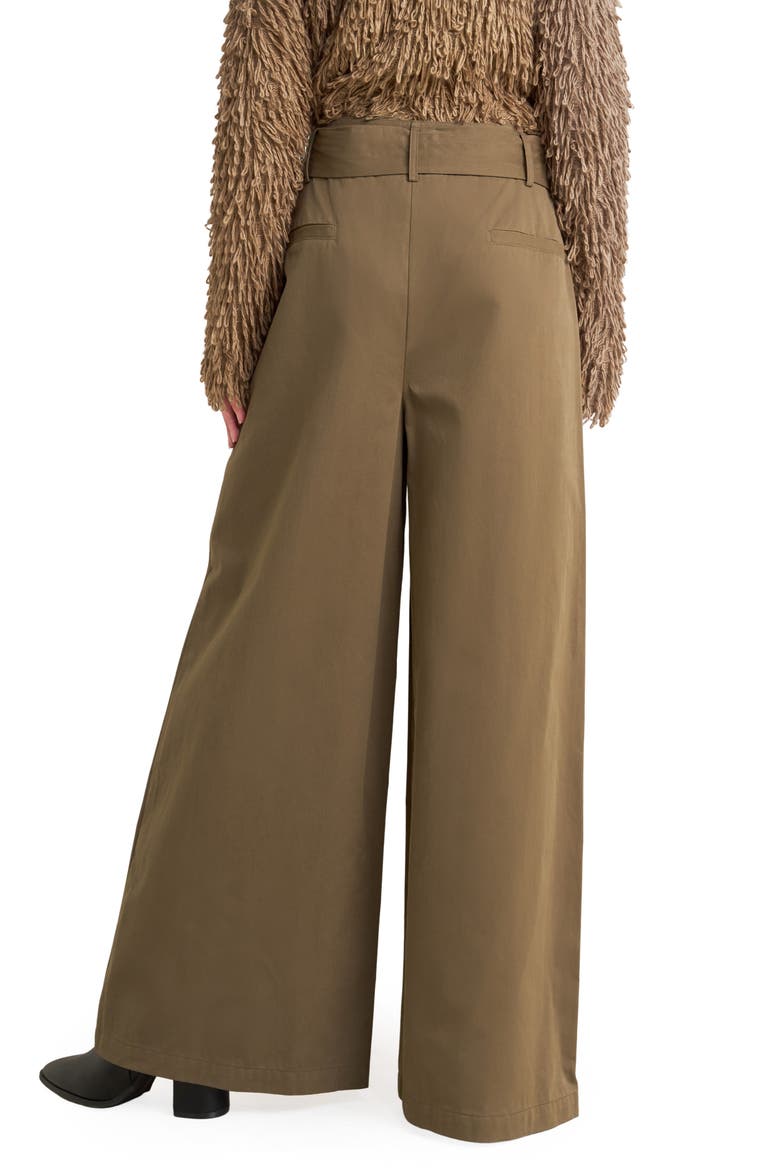 D-Ring Belted Wide Leg Pants, Alternate, color, BROWN
