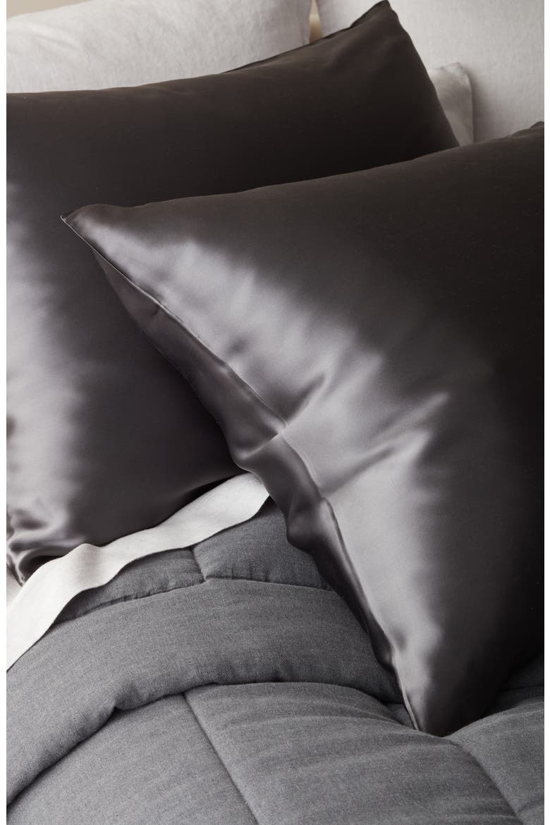 Set of 2 Silk Pillowcases, Alternate, color, GREY PEARL