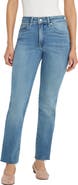 Good American Soft-Tech Good Legs Raw Hem Ankle Straight Leg Jeans