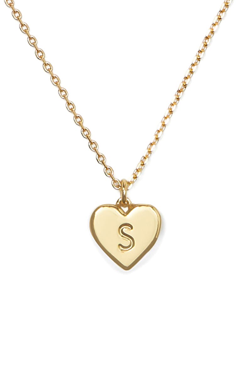initial heart pendant necklace, Main, color, GOLD - S
