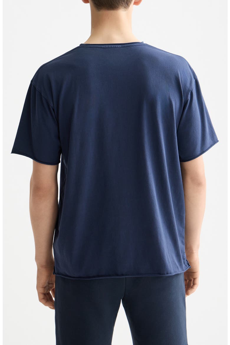 Raw Edge Cotton T-Shirt, Alternate, color, PEACOAT