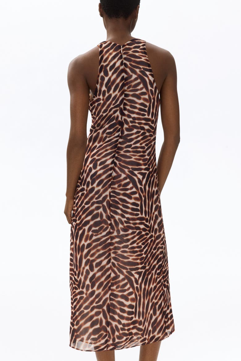 Sleeveless Cowl-neck Dress, Alternate, color, Light beige/patterned