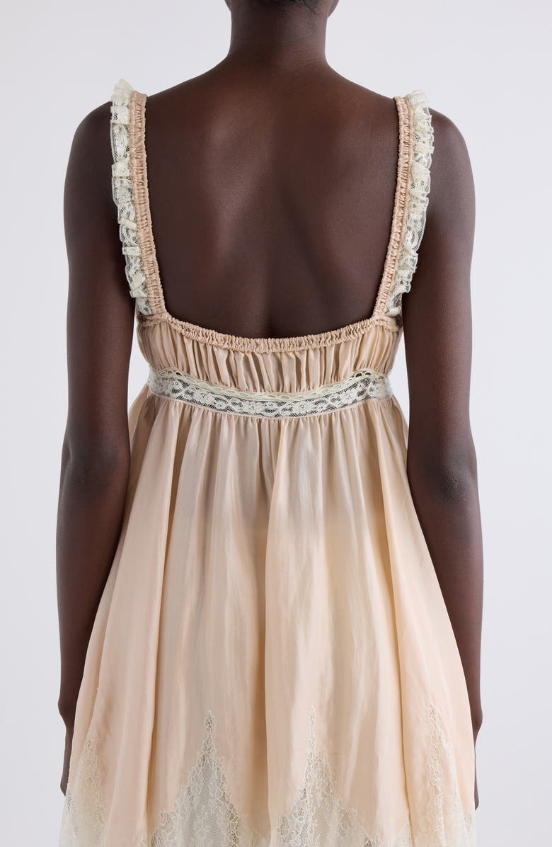 Chloé Lace Trim Silk Camisole Top, Alternate, color, Powdery Pink