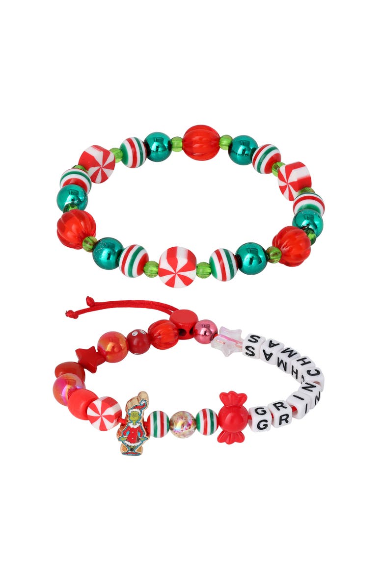 The Grinch Bracelet Set for Girls 2-Piece Official License, Main, color, Green