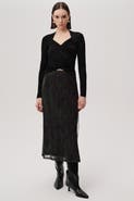 Exquise Snake Print Tulle Midi Skirt