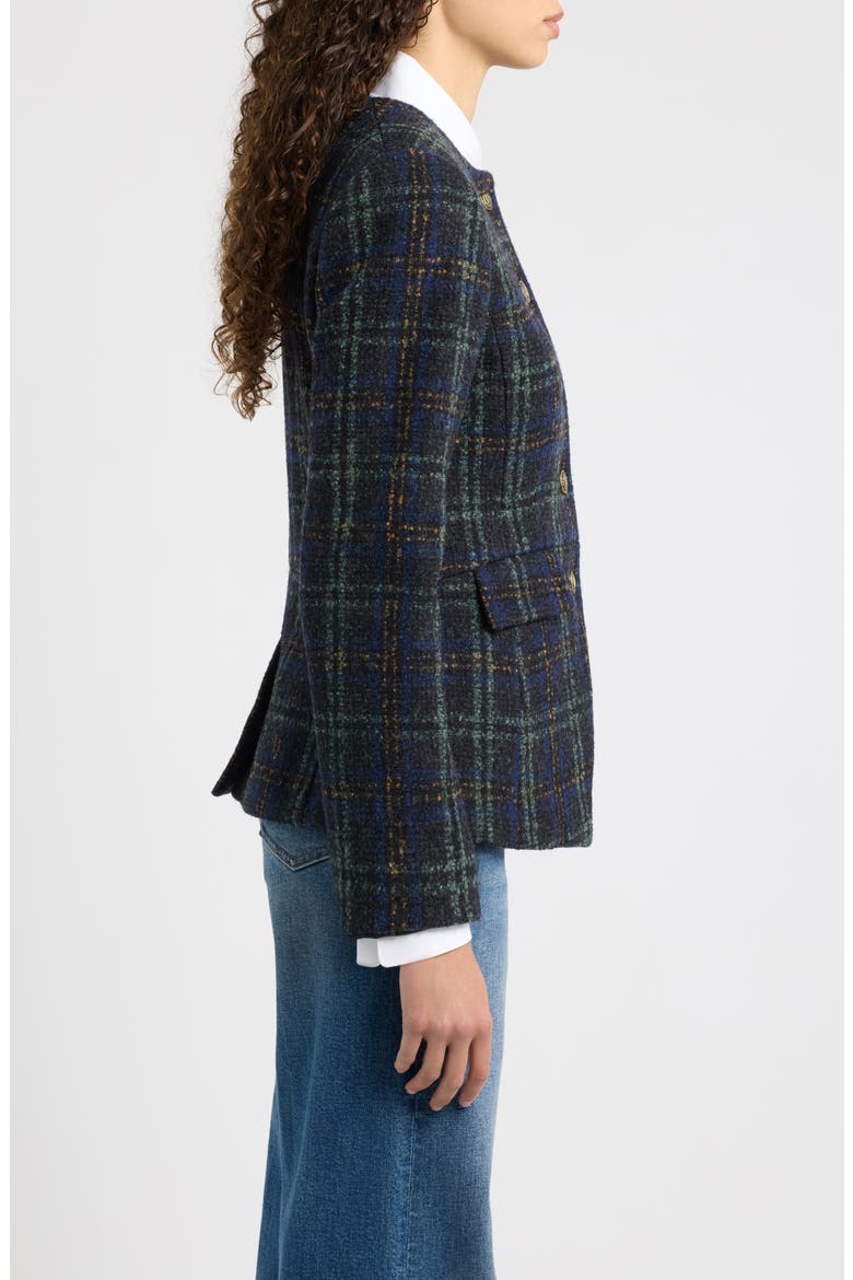 Warby Wool Blend Jacket, Alternate, color, NAVY TARTAN