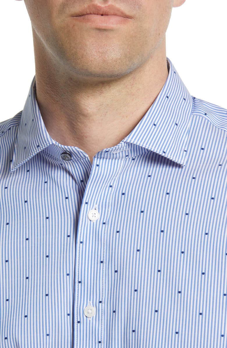 Psycho Bunny Dobby Stripe Modern Fit Dress Shirt, Alternate, color, 