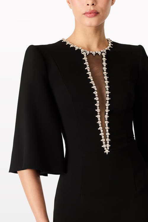 Jenny Packham Grace Midi Dress In Black