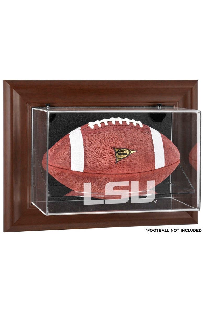 FANATICS AUTHENTIC LSU Tigers Brown Framed Wall-Mountable Football Display Case, Main, color, 