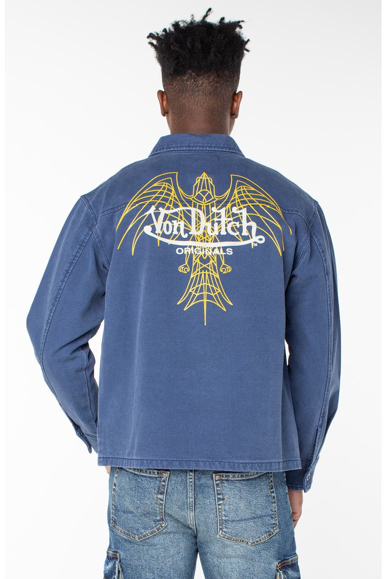 Canvas Shacket, Alternate, color, Navy Peony