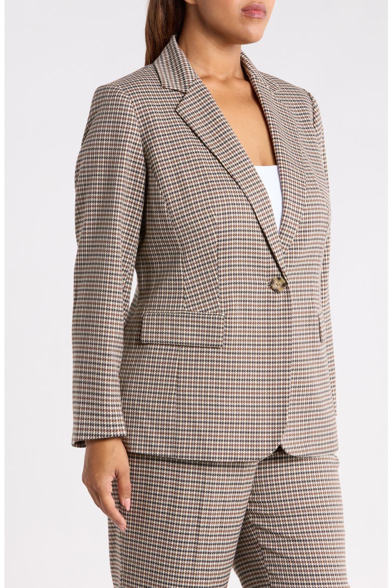 Houndstooth One Button Blazer, Alternate, color, ANNE BLACK MULTI
