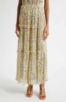 Virginie Floral Silk Maxi Skirt