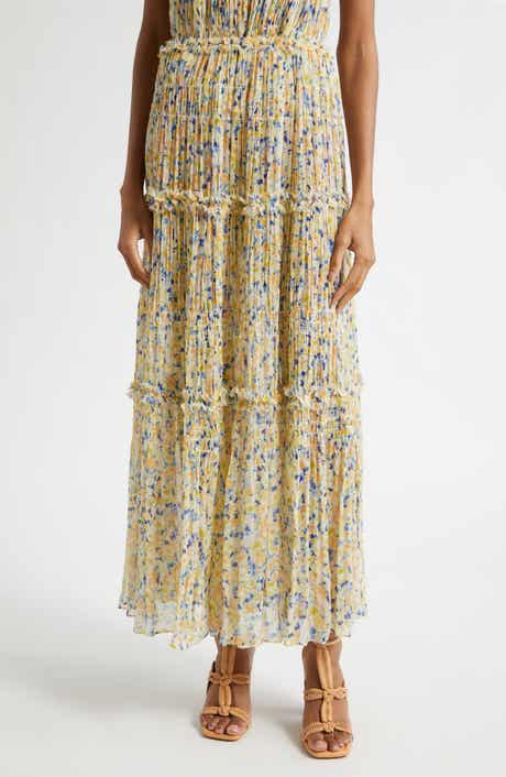 Virginie Floral Silk Maxi Skirt