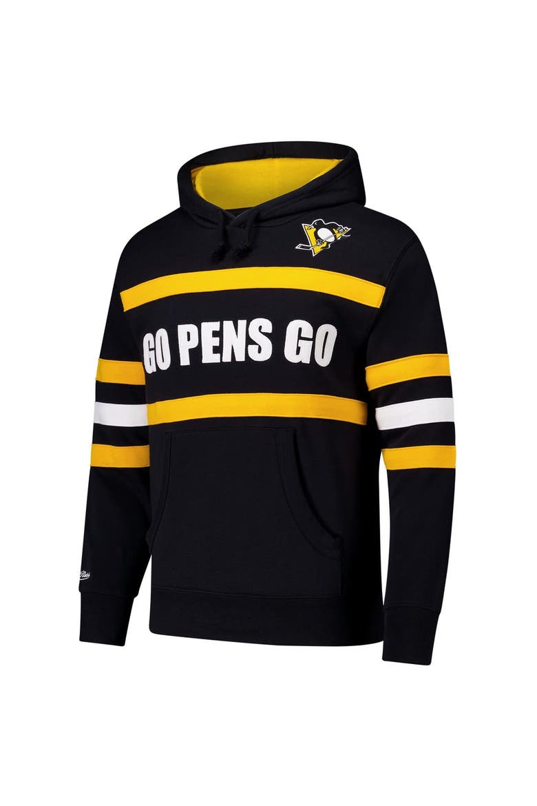 Men's Mitchell & Ness Black Pittsburgh Penguins Head Coach Slogan Pullover Hoodie, Alternate, color, Black