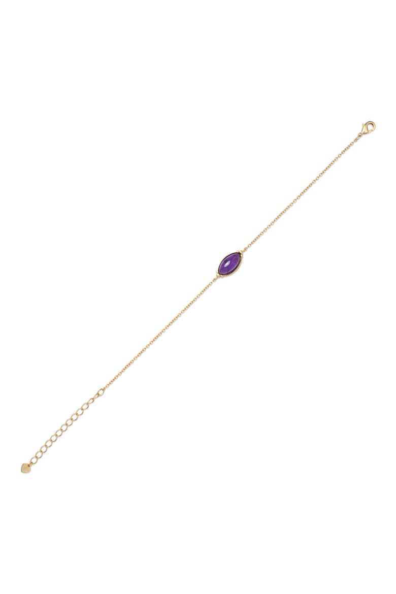 Fiona 14k Gold Plated Stone Bracelet, Alternate, color, PURPLE