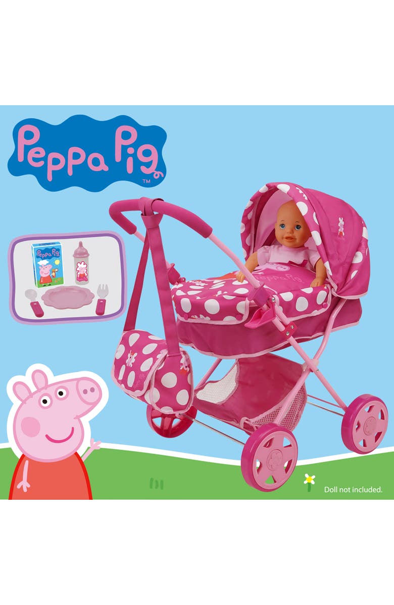Peppa Pig Baby Classic Doll Pram Set Fits Dolls Up To 18", Alternate, color, Pink
