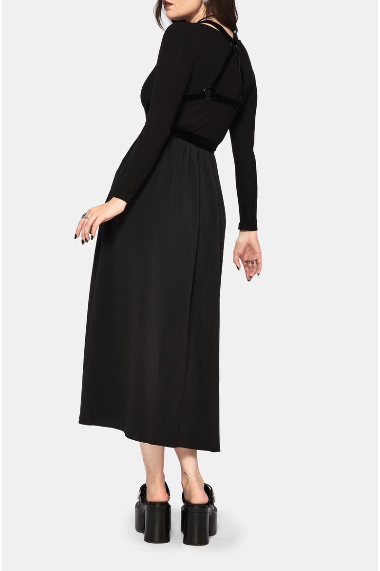 Torrent Button Up Midi Dress, Alternate, color, Black