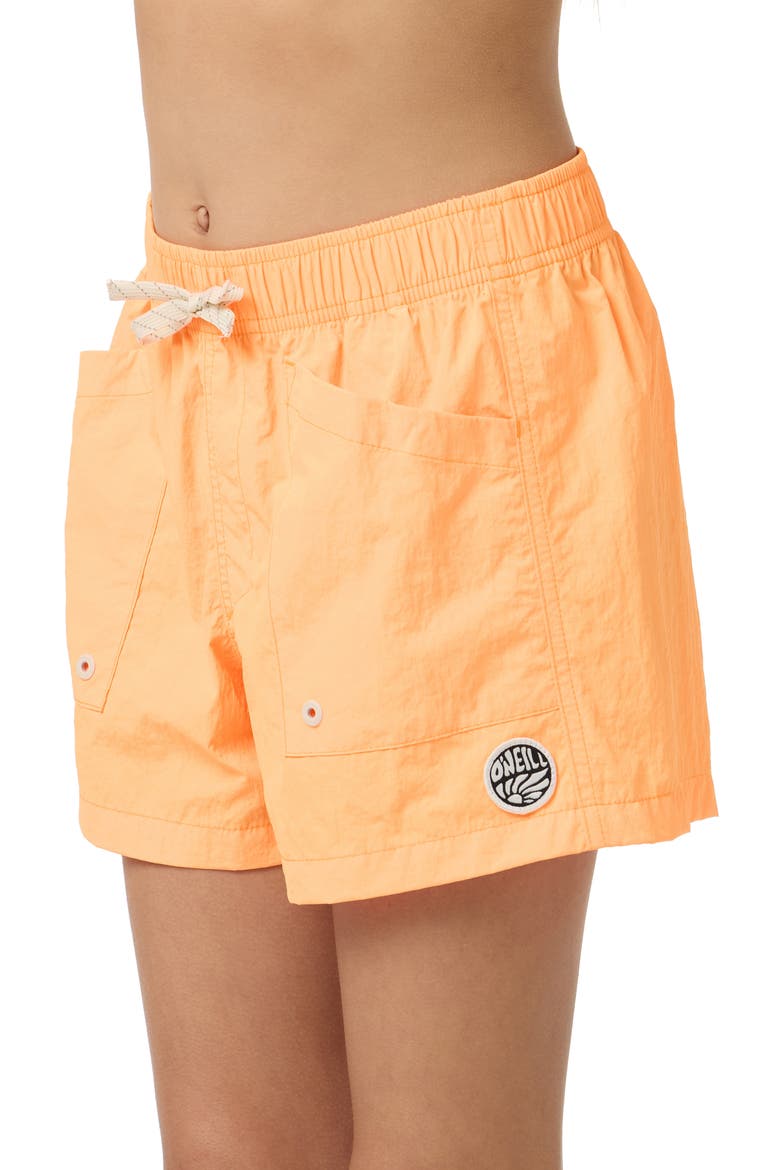 Kids' Wedge Board Shorts, Alternate, color, NEON APRICOT NECTAR