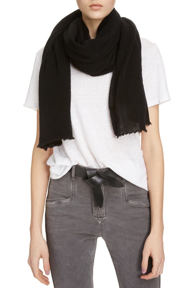 Zephyr Cashmere Scarf, Main, color, BLACK