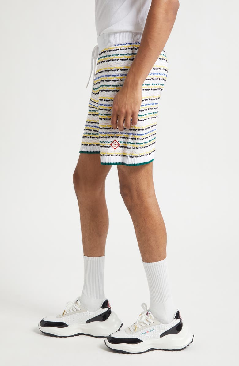 Casablanca Cotton Tuck Stitch Sweater Shorts, Alternate, color, Multi