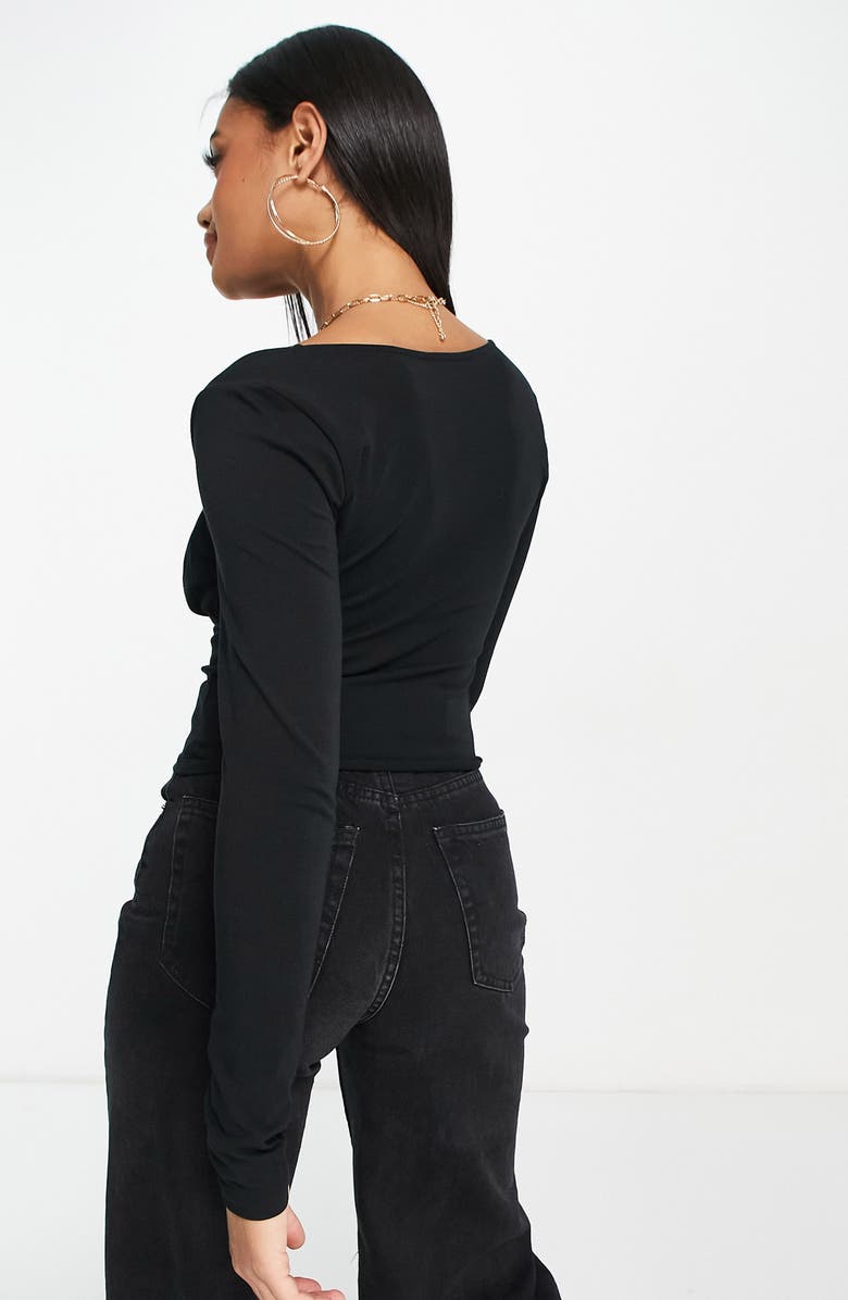 ASOS DESIGN Gathered Fine Wale Corduroy Top, Alternate, color, 