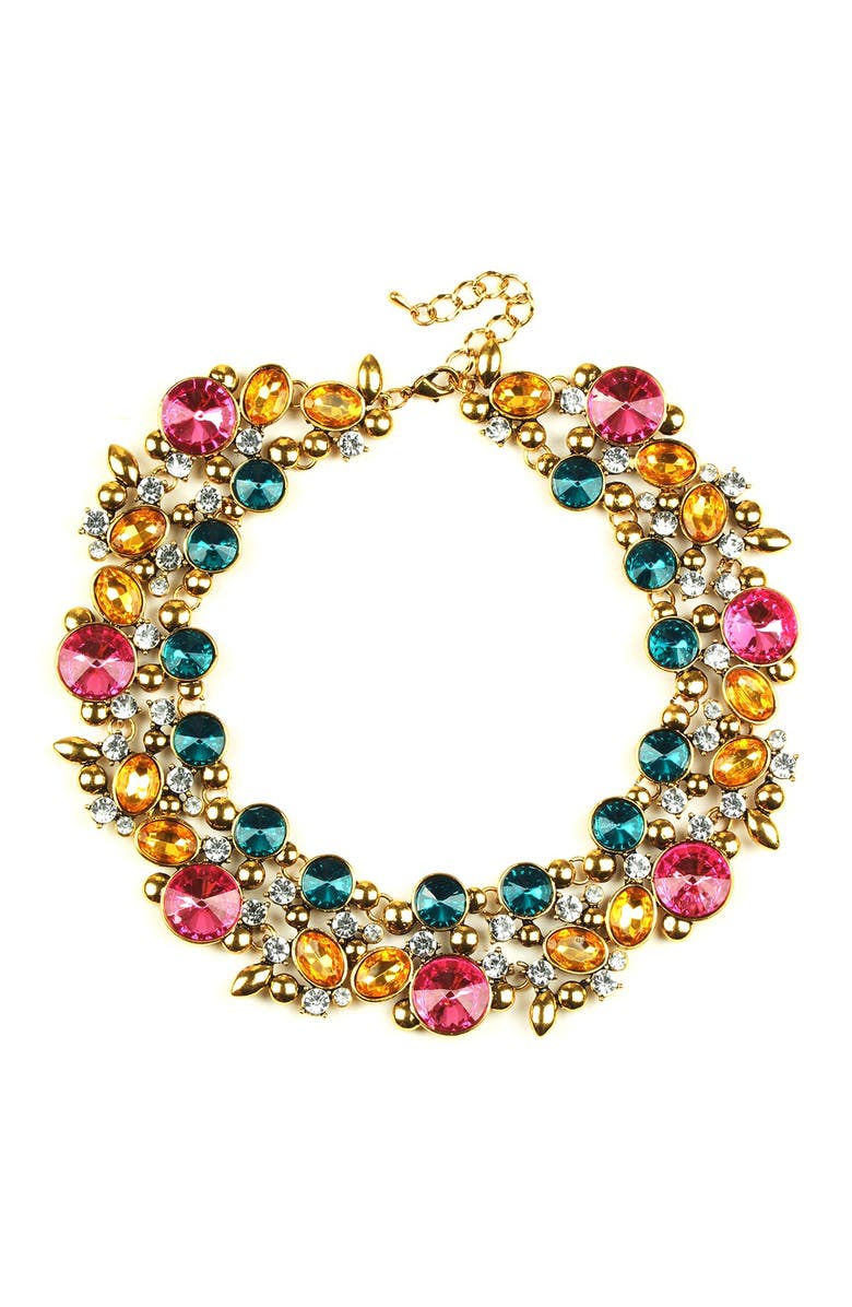 EYE CANDY LOS ANGELES Clementine Multicolored Enamel Chunky Collar Necklace, Main, color, 